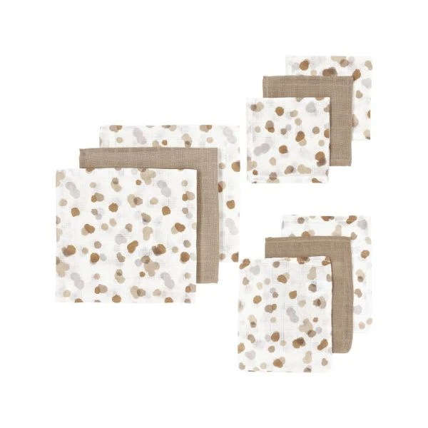 Meyco Hydrofiel Starterset - Stains - Sand -Babyseries Winkel 213859 1 meyco starterset hydrofiel dot stripe stains 9 pack4 f7b9