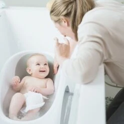 Angelcare Babybadje - 2-in-1 - White / Grey -Babyseries Winkel Angelcare Babybadje 2 in 1 White Grey 4 4c59