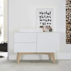 Kidsmill Sixties Commode Wit Mat / Naturel -Babyseries Winkel babykamer sixties blank sfeer 2 8 2ecb