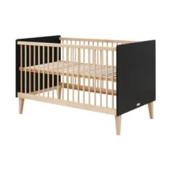 Bopita Lena Bedbank Mat Zwart / Naturel 70 X 140 -Babyseries Winkel bench bed 70x140 lena matt black natural 1 f8bf