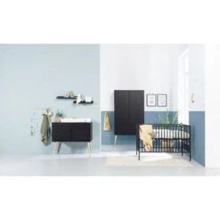 Europe Baby Evy Babykamer Zwart | Commode + Kast -Babyseries Winkel europe baby evy babykamer zwart commode kast 1 1c11