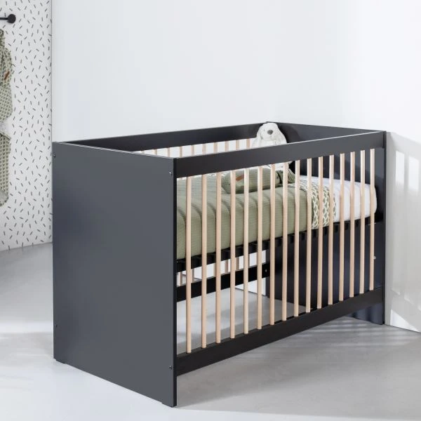 Europe Baby Nova Babybed Zwart Eiken 60 X 120 Cm -Babyseries Winkel