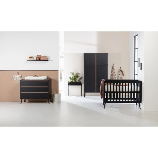 Europe Baby Sterre Babybed Zwart / Oak 70 X 140 Cm -Babyseries Winkel