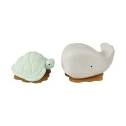 Hevea Whale & Turtle Badspeeltjes Frosty White / Sage