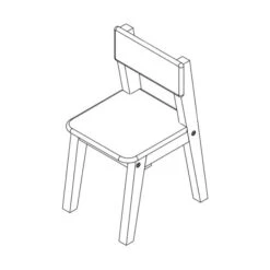 Bopita Ivar Peuterstoeltje Naturel / Wit -Babyseries Winkel ivar stoeltje met leuning tekening 4169