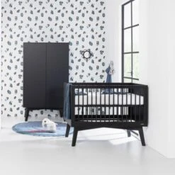 Kidsmill Sixties Babykamer Zwart Mat | Bed 60 X 120 Cm + Commode -Babyseries Winkel kidsmill sixties babykamer zwart mat bed 60 x 120 cm commode 13 8dc0