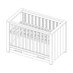 Kidsmill Sem Nautic Babybed Met Lade Grijs 60 X 120 Cm -Babyseries Winkel knipsel fjord cot 60 x 120 54bd