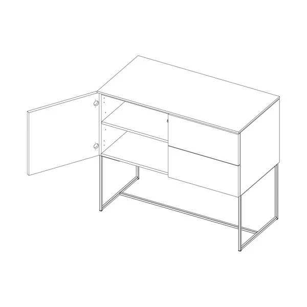 Kidsmill Modular 2 Commode 1D / 2L Mat Wit - Zwart - Mat Wit Kidsmill Modular 2 Commode 1D / 2L Mat Wit - Zwart - Mat Wit -Babyseries Winkel knipsel intense chest black frame cdca