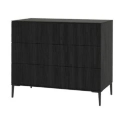 Kidsmill Levi Commode Zwart Eiken -Babyseries Winkel levi commode zwart rechte poot 2 2 1 00b5