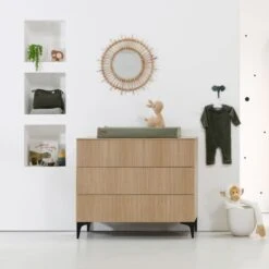 Kidsmill Levi Commode Naturel Eiken -Babyseries Winkel levi ronde poot commode sfeer 2 20ca