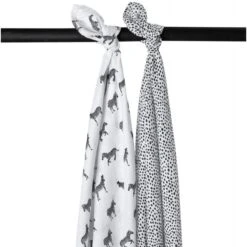 Meyco Zebra / Cheetah Swaddle Black 2 Stuks