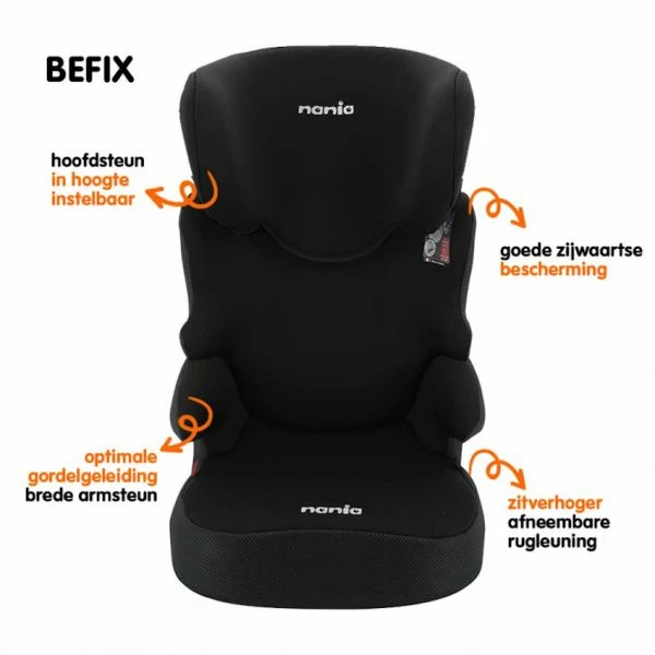 Nania Befix Autostoeltje Black Nania Befix Autostoeltje Black -Babyseries Winkel