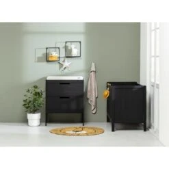 Europe Baby Ralph Babykamer Zwart | Bed 60 X 120 Cm + Commode -Babyseries Winkel ralph zwart sfeer commode 2 laden 1 9092