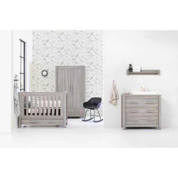 Europe Baby Juno Babykamer Grijs | Bed 60 X 120 Cm + Commode -Babyseries Winkel