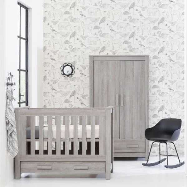 Europe Baby Juno Babykamer Grijs | Bed 60 X 120 Cm + Commode -Babyseries Winkel